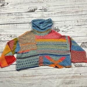 NWT Sincerely Jules oversized cowl neck cropped sweater size small boho